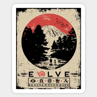 Evolve Nature Cycle Japanese Poster Sticker